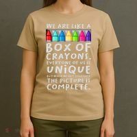 Back To School Teacher We Are Like A Box Of Crayons T-Shirt thumb 4