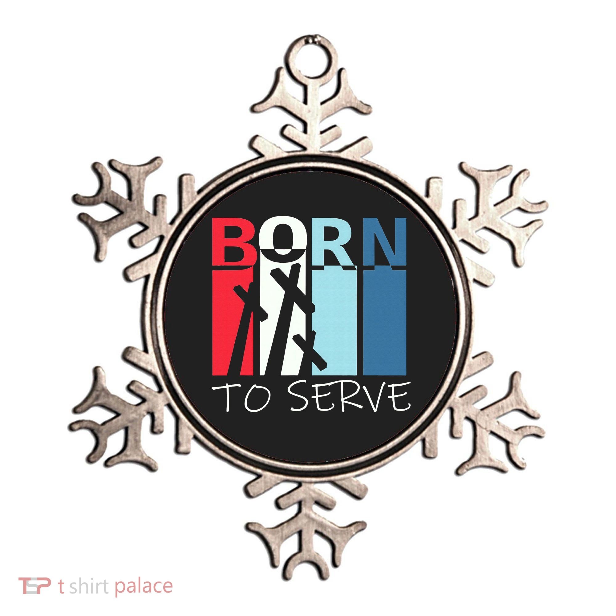 Born To Serve & Jesus Cross & Walk by Faith Christian Ornament