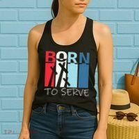 Born To Serve & Jesus Cross & Walk by Faith Christian Women's Tank Top thumb 2