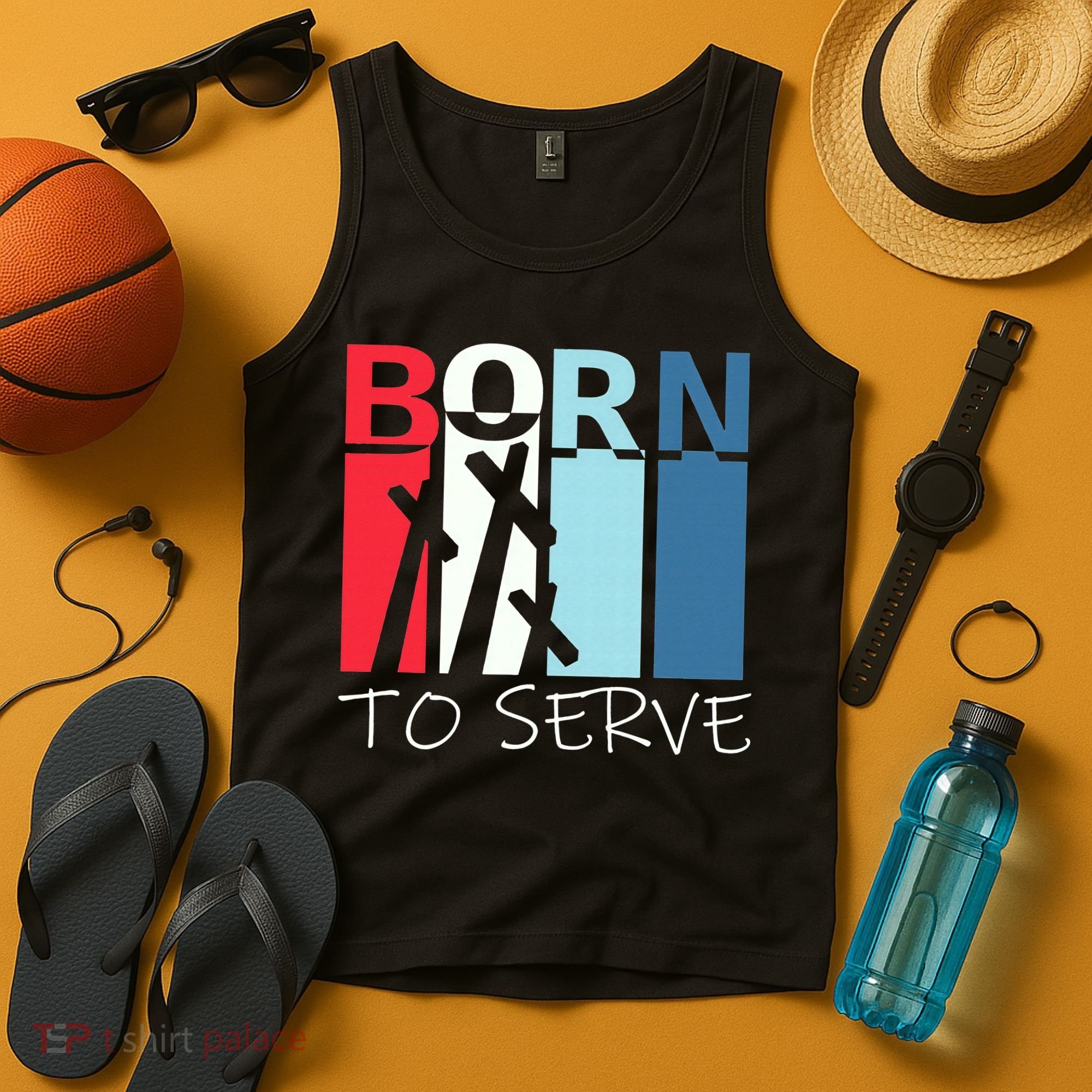 Born To Serve & Jesus Cross & Walk by Faith Christian Tank Top