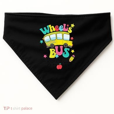 Back To School Funny The WHEELS On The BUS USA-Made Doggie Bandana
