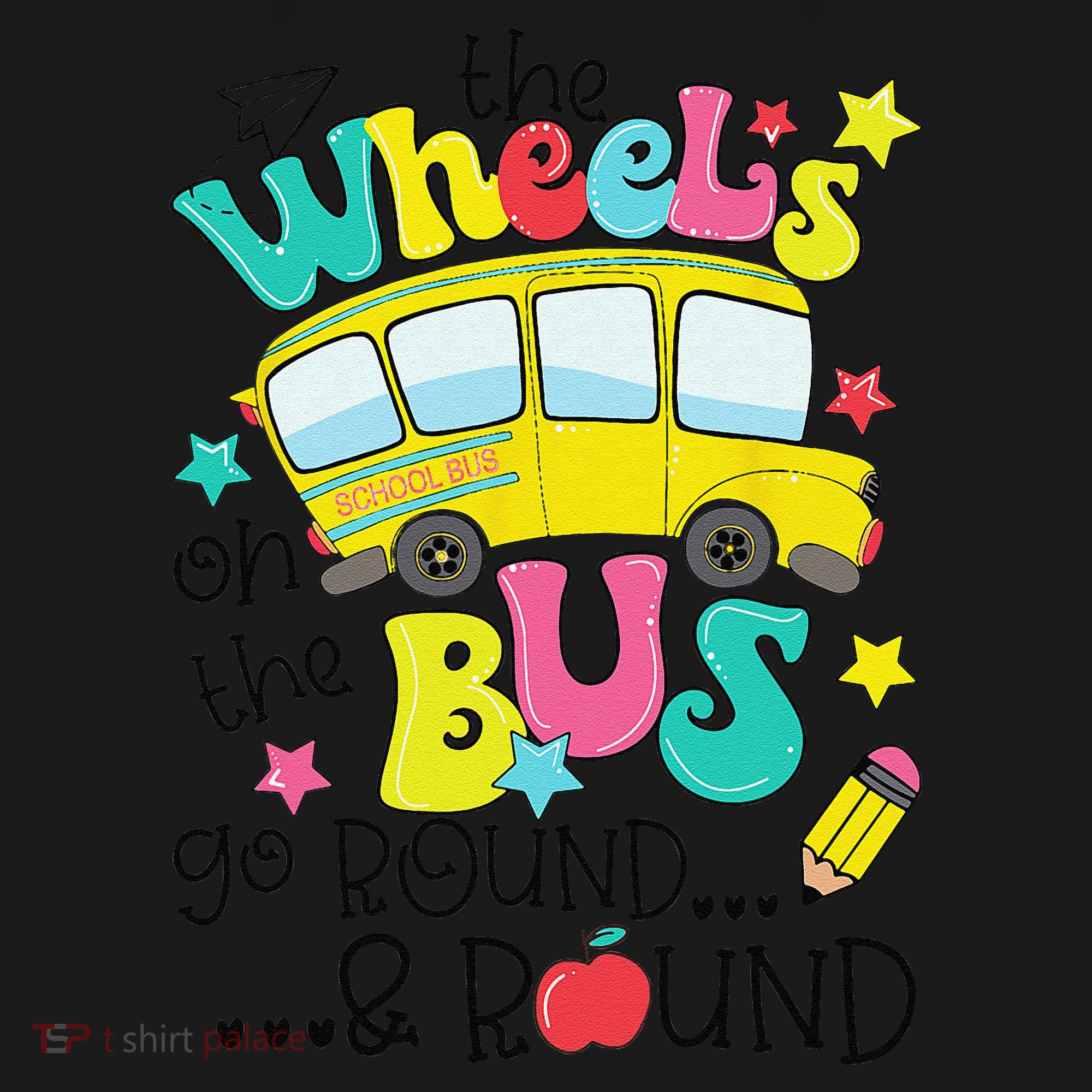 Back To School Funny The WHEELS On The BUS Apron