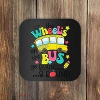Back To School Funny The WHEELS On The BUS Coaster thumb 0