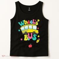 Back To School Funny The WHEELS On The BUS Tank Top thumb 2