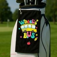 Back To School Funny The WHEELS On The BUS Golf Towel thumb 2