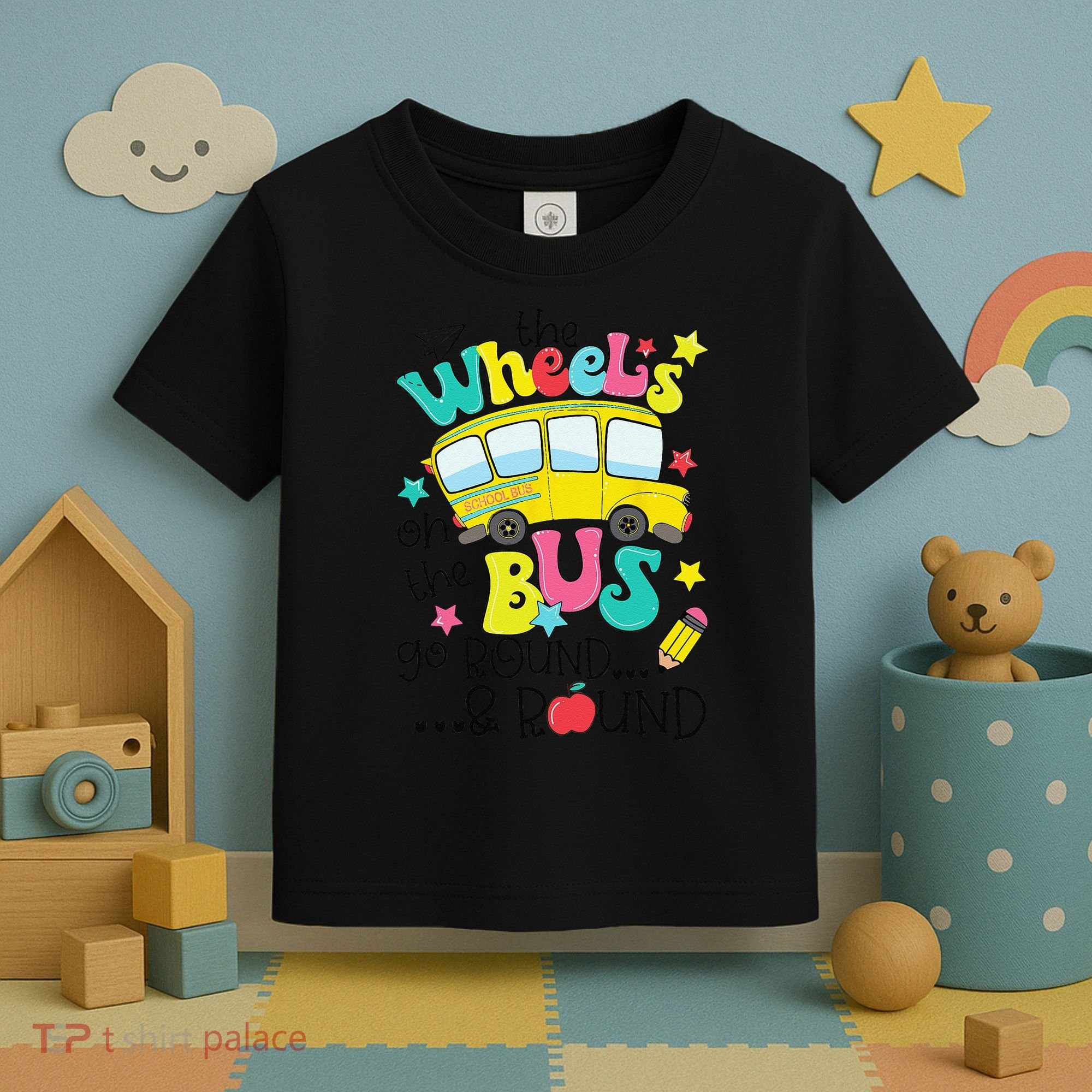 Back To School Funny The WHEELS On The BUS Toddler T-Shirt
