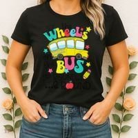 Back To School Funny The WHEELS On The BUS Women's T-Shirt thumb 2