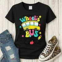 Back To School Funny The WHEELS On The BUS Women's T-Shirt thumb 3