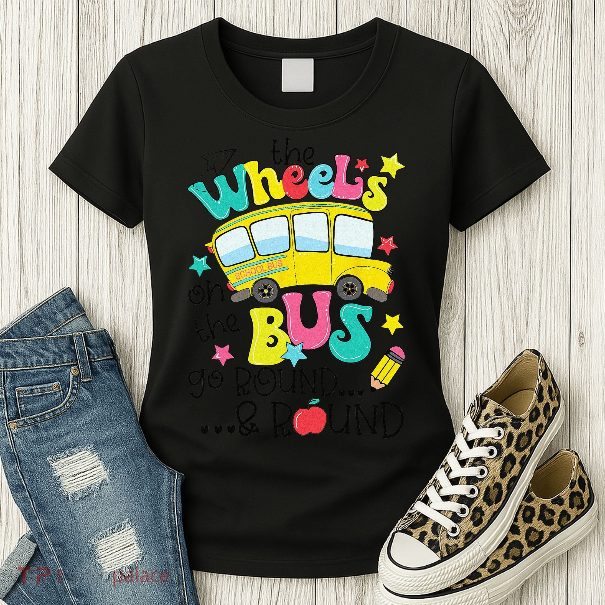 Back To School Funny The WHEELS On The BUS Women's T-Shirt