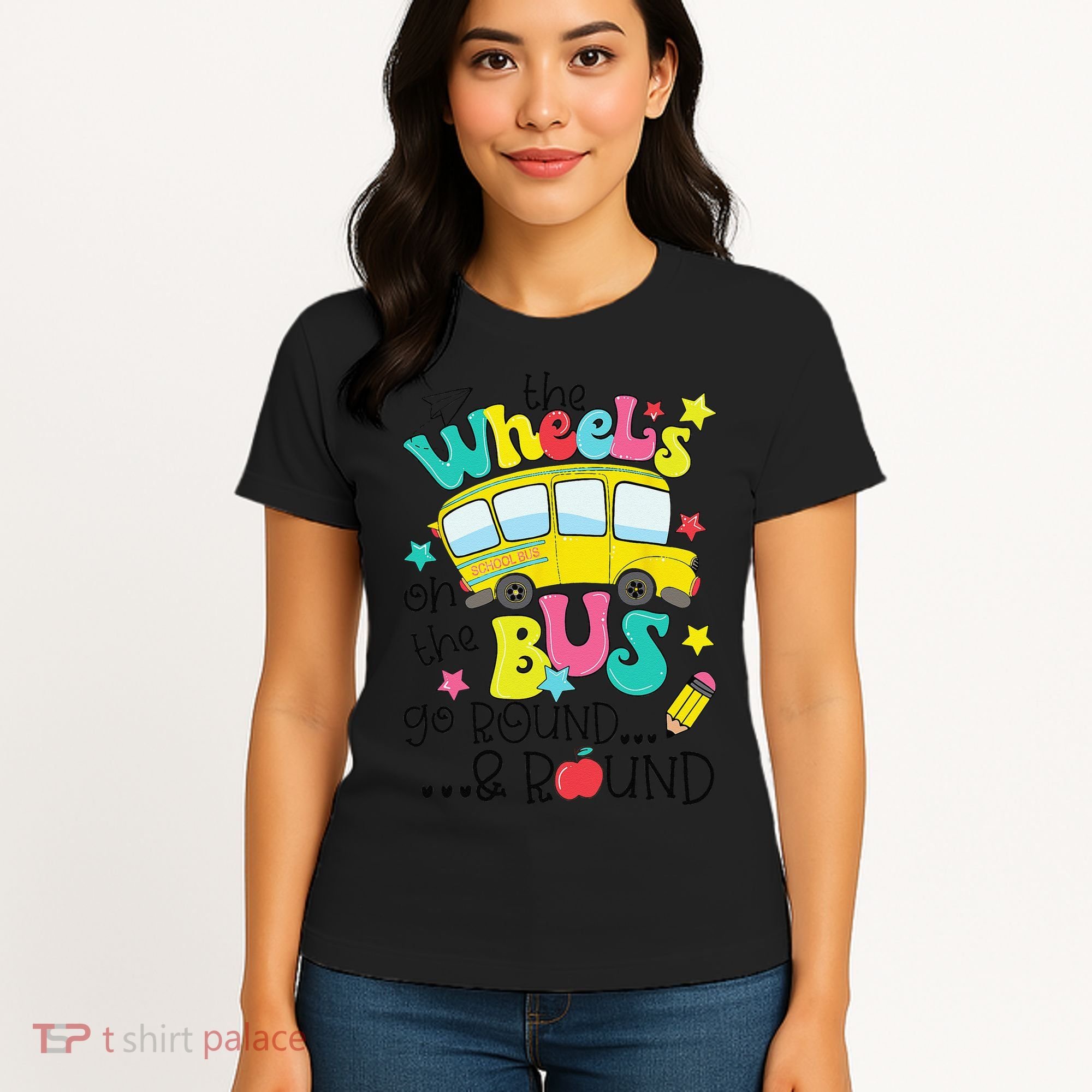 Back To School Funny The WHEELS On The BUS Women's T-Shirt