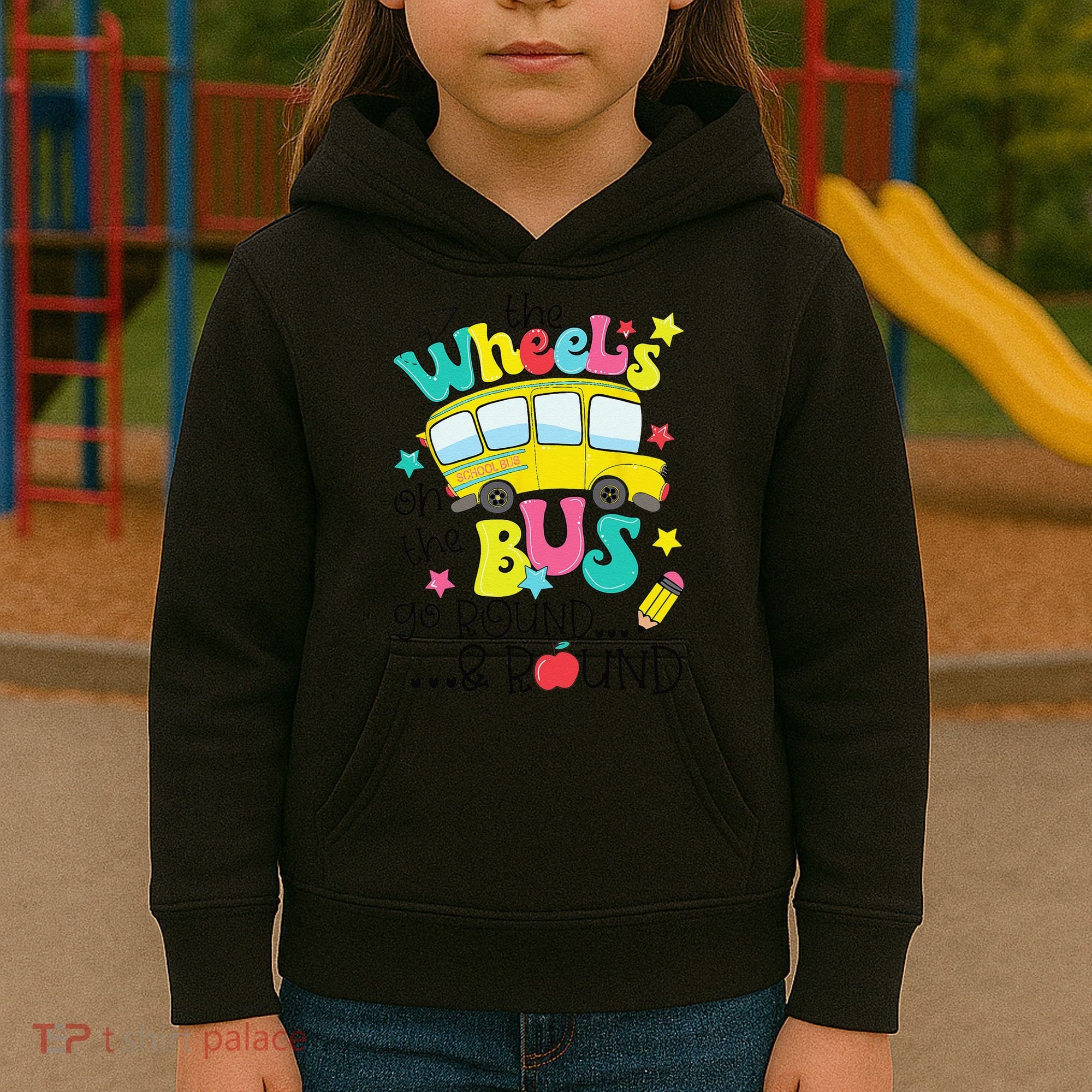 Back To School Funny The WHEELS On The BUS Kids Hoodie