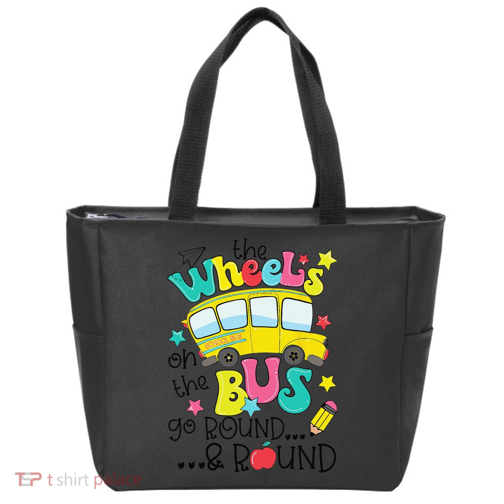 Back To School Funny The WHEELS On The BUS Tote Bag