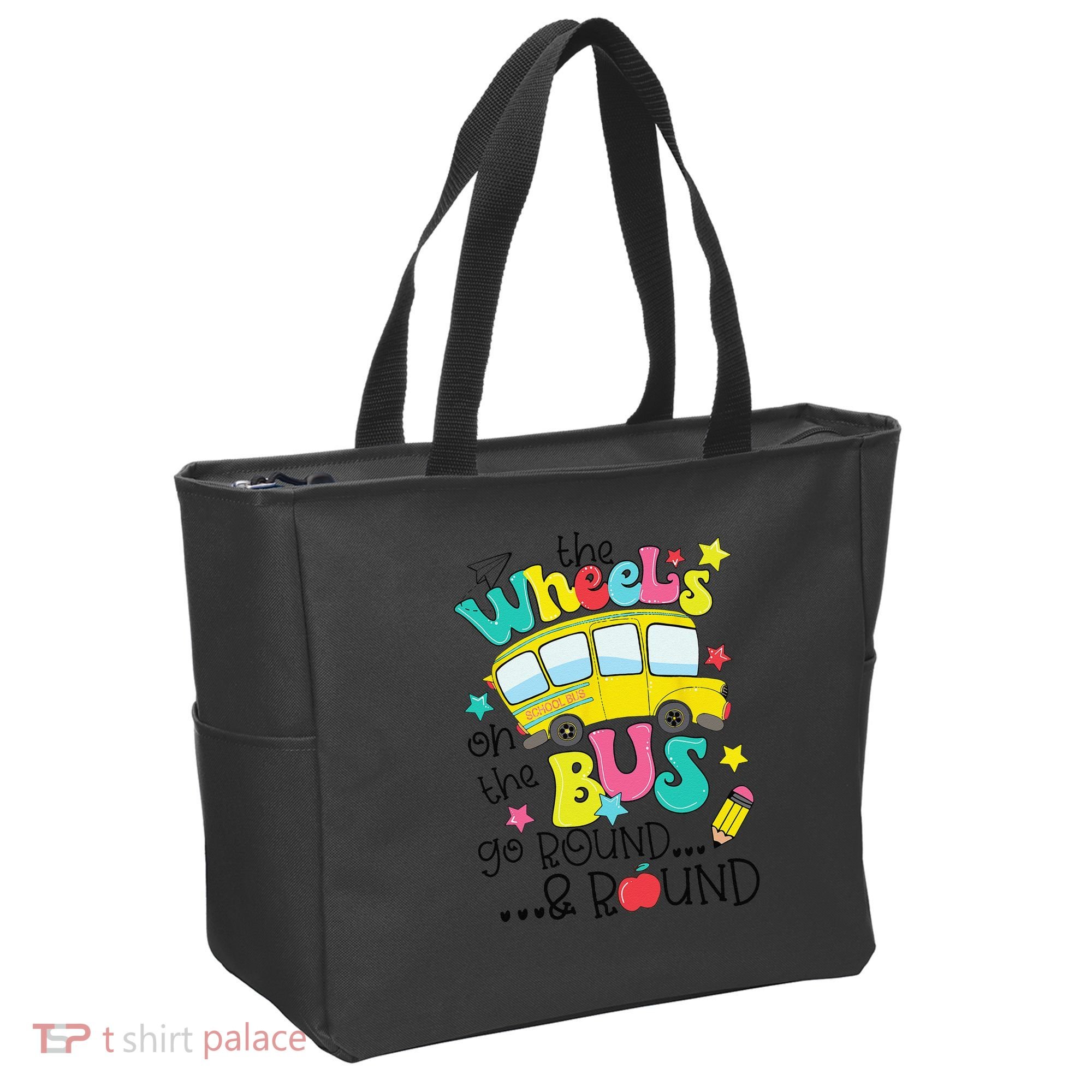 Back To School Funny The WHEELS On The BUS Tote Bag