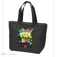Back To School Funny The WHEELS On The BUS Tote Bag thumb 3