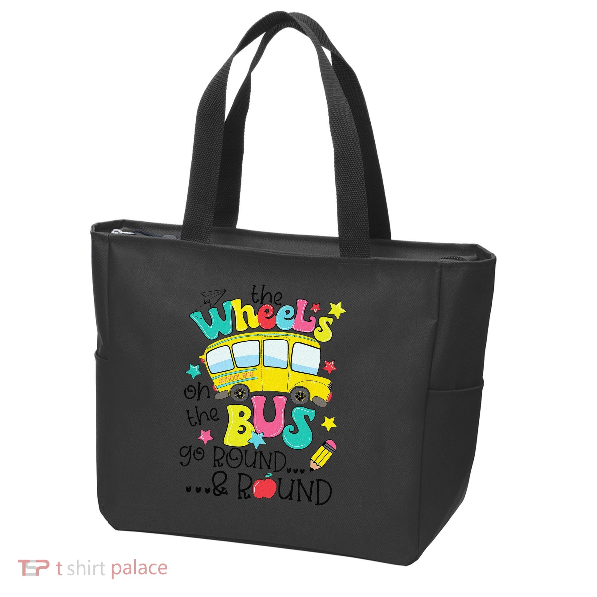Back To School Funny The WHEELS On The BUS Tote Bag
