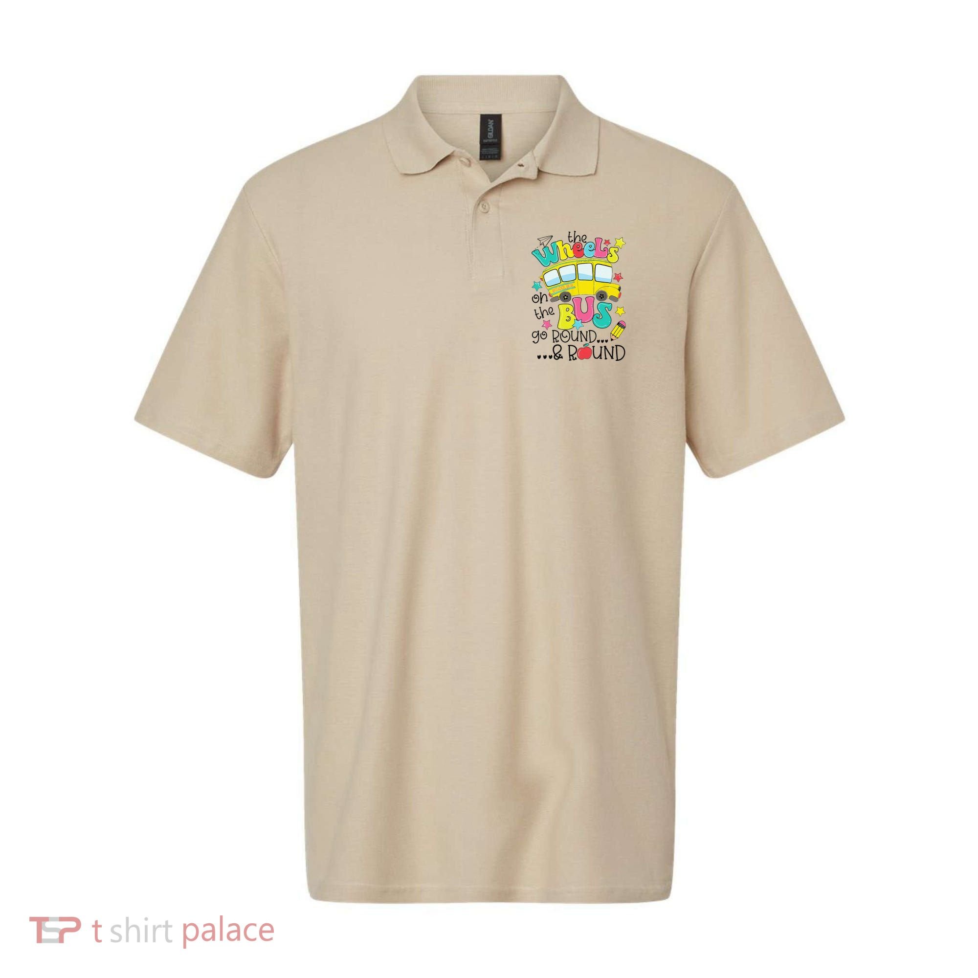 Back To School Funny The WHEELS On The BUS Polo