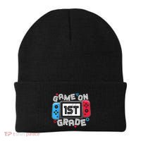 Back To School Game On 1st Grade Funny Gamer Beanie thumb 0