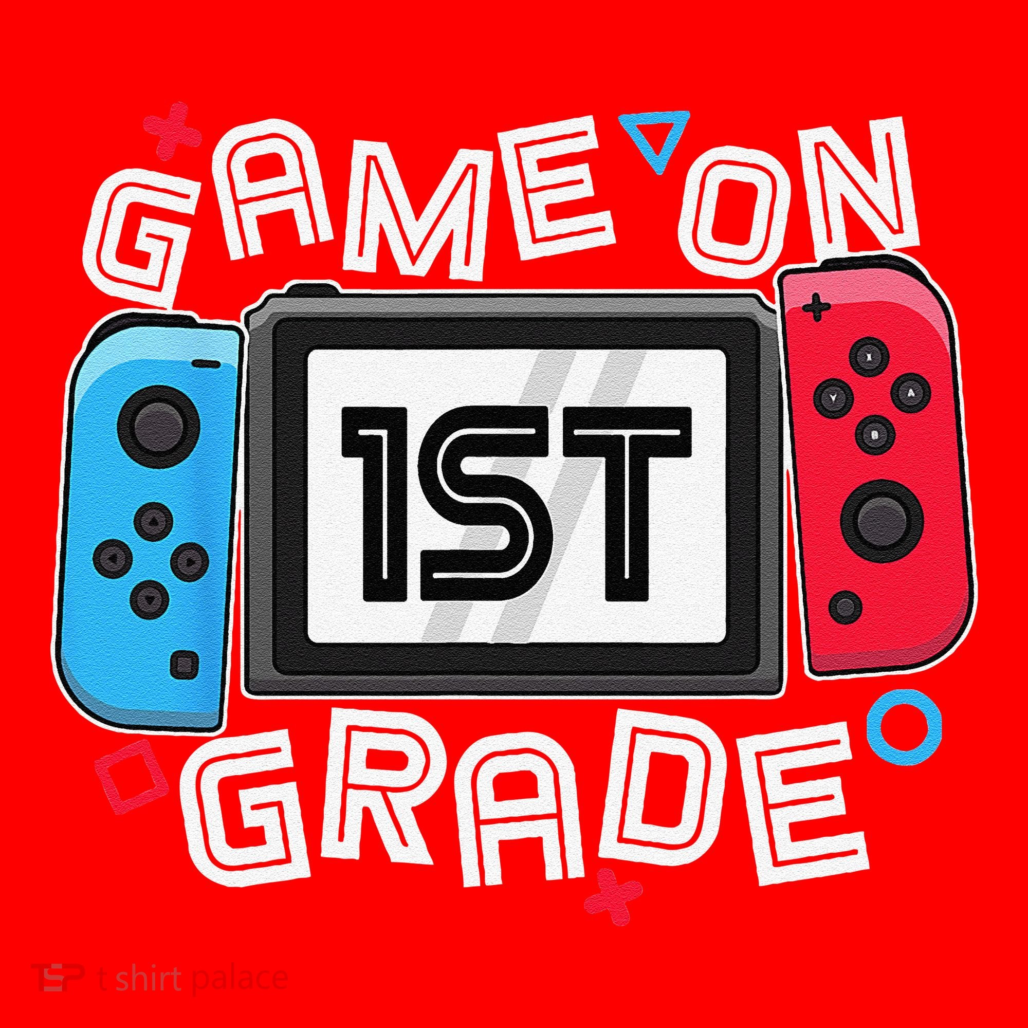 Back To School Game On 1st Grade Funny Gamer Santa Hat