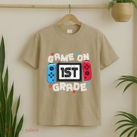 Back To School Game On 1st Grade Funny Gamer T-Shirt thumb 2