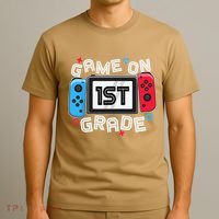 Back To School Game On 1st Grade Funny Gamer T-Shirt thumb 3