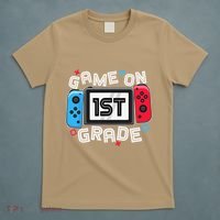 Back To School Game On 1st Grade Funny Gamer T-Shirt thumb 5