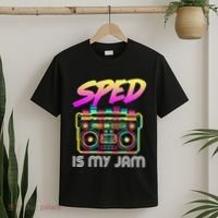 Back To School Retro Sped Is My Jam 80s Teacher Boombox T-Shirt thumb 2