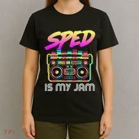 Back To School Retro Sped Is My Jam 80s Teacher Boombox T-Shirt thumb 4