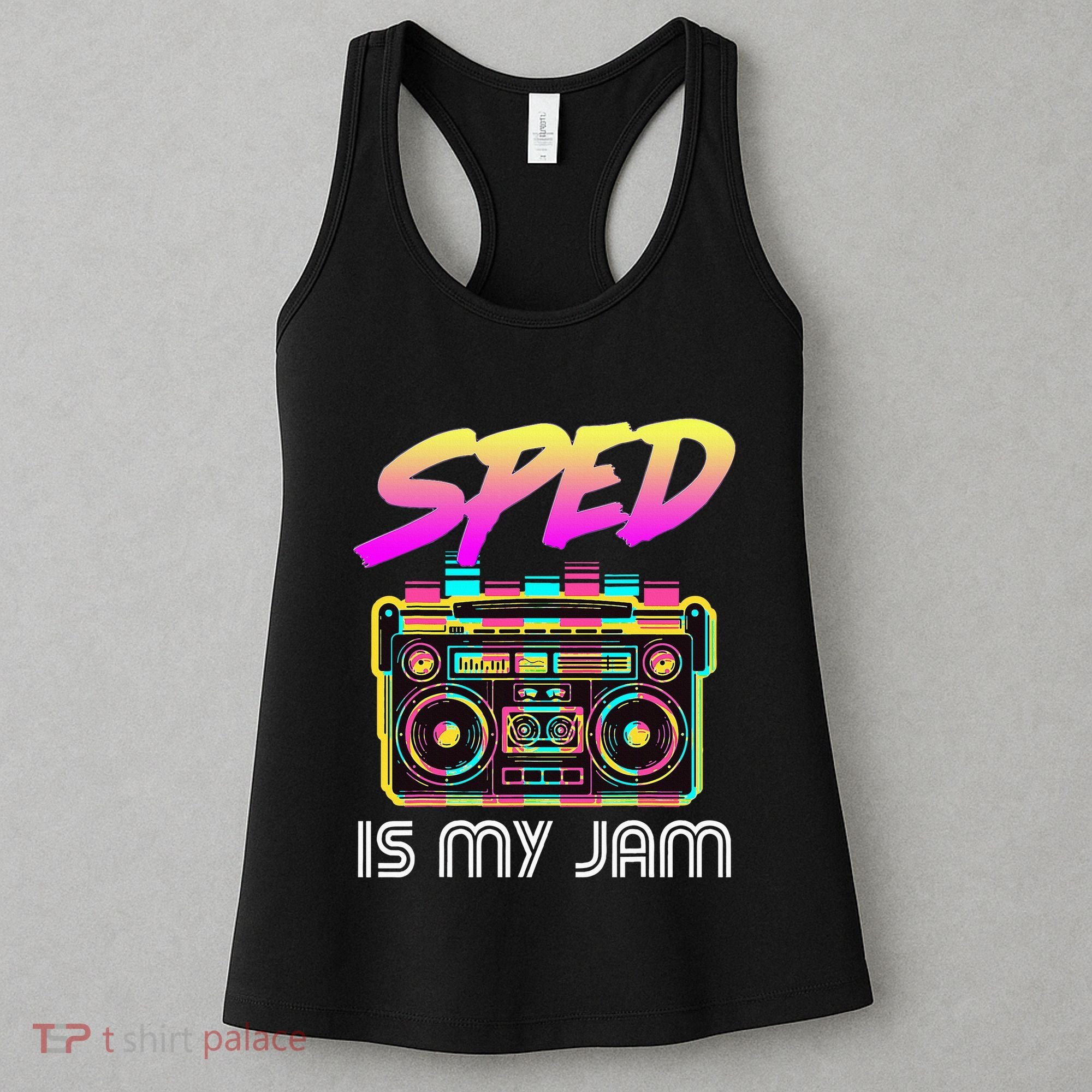 Back To School Retro Sped Is My Jam 80s Teacher Boombox Women's Tank Top