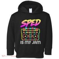Back To School Retro Sped Is My Jam 80s Teacher Boombox Toddler Hoodie thumb 0