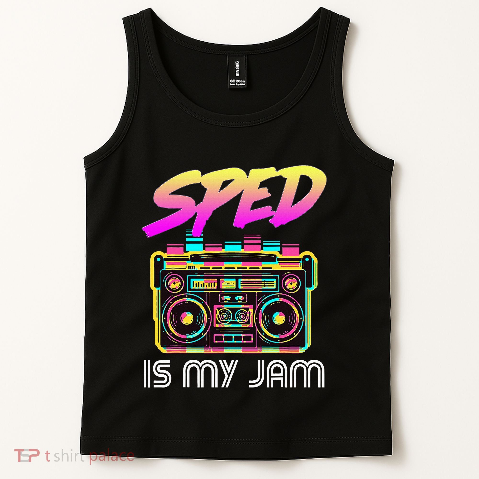 Back To School Retro Sped Is My Jam 80s Teacher Boombox Tank Top