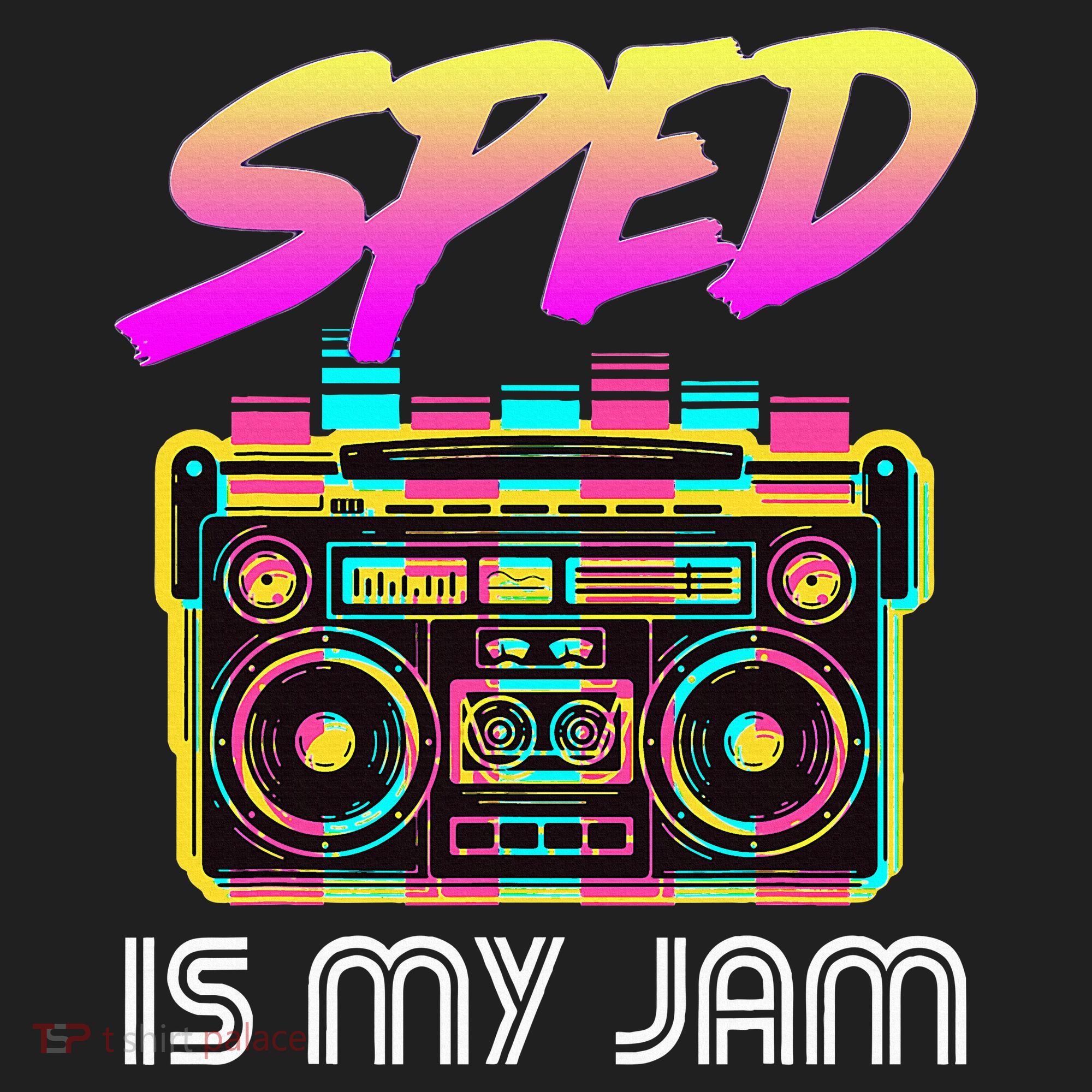 Back To School Retro Sped Is My Jam 80s Teacher Boombox Golf Towel