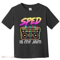 Back To School Retro Sped Is My Jam 80s Teacher Boombox Toddler T-Shirt thumb 0