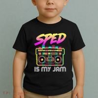 Back To School Retro Sped Is My Jam 80s Teacher Boombox Toddler T-Shirt thumb 2