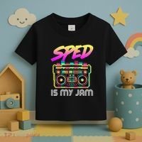 Back To School Retro Sped Is My Jam 80s Teacher Boombox Toddler T-Shirt thumb 3