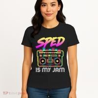 Back To School Retro Sped Is My Jam 80s Teacher Boombox Women's T-Shirt thumb 4