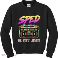 Back To School Retro Sped Is My Jam 80s Teacher Boombox Kids Sweatshirt thumb 0