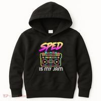 Back To School Retro Sped Is My Jam 80s Teacher Boombox Kids Hoodie thumb 0