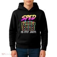 Back To School Retro Sped Is My Jam 80s Teacher Boombox Kids Hoodie thumb 4