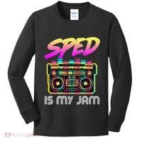 Back To School Retro Sped Is My Jam 80s Teacher Boombox Kids Long Sleeve Shirt thumb 0