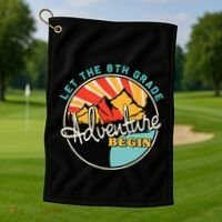 Back To School Funny Let The 8th Grade Adventure Begin Golf Towel thumb 1