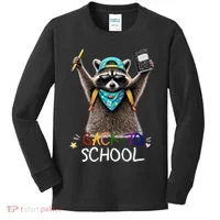 Back To School Raccoon Kids Long Sleeve Shirt thumb 0