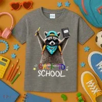 Back To School Raccoon Kids T-Shirt thumb 3