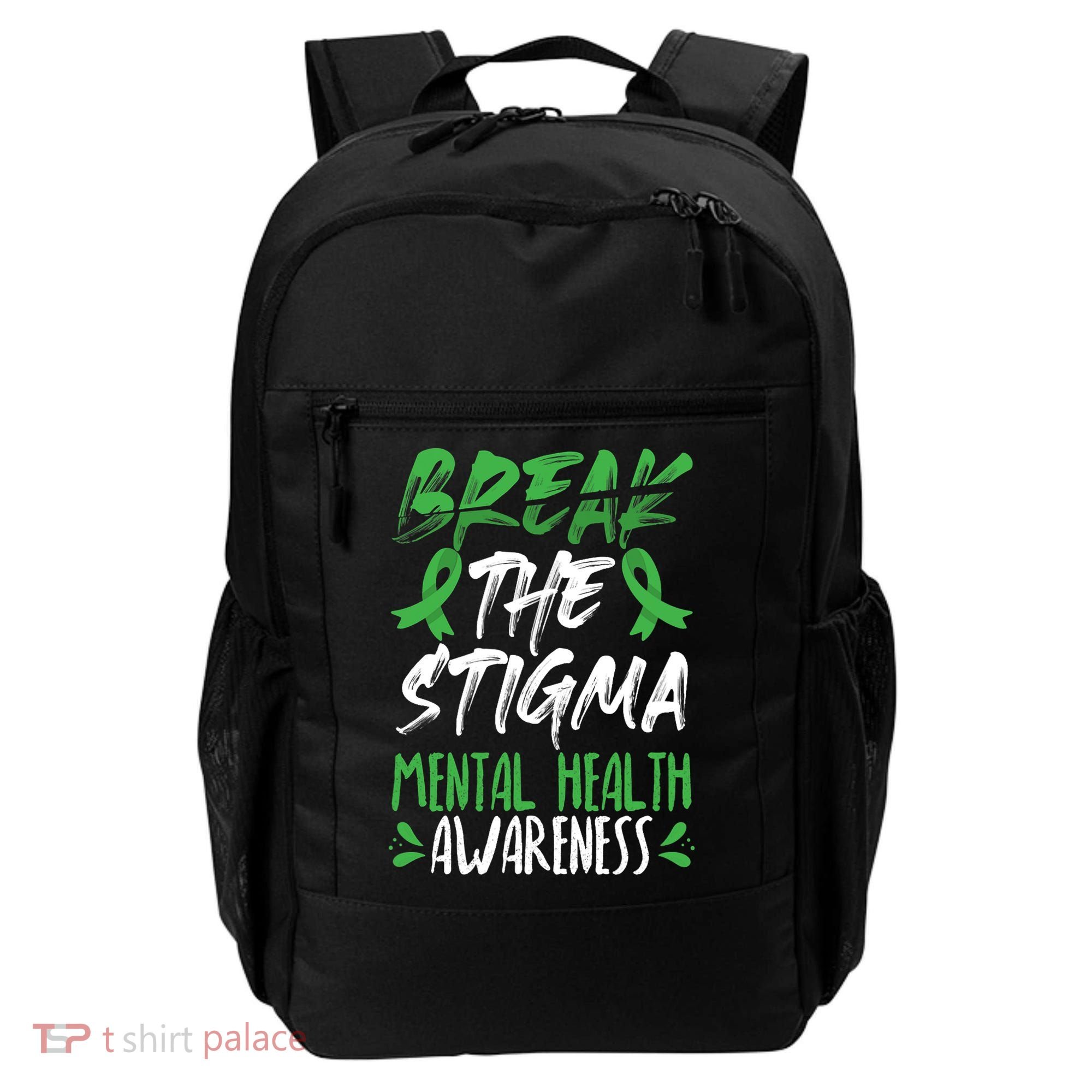 Break The Stigma Green Mental Health Awareness Backpack