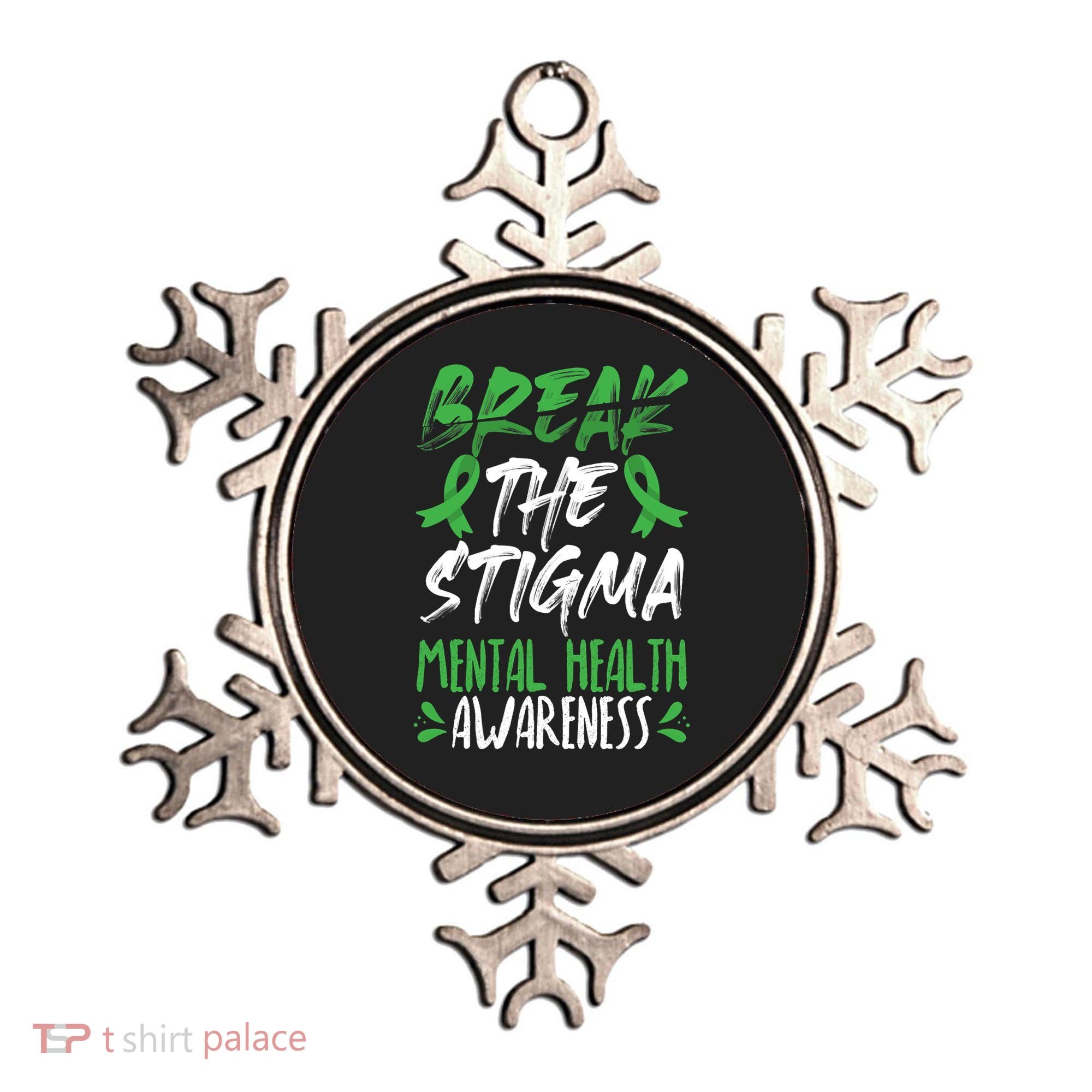 Break The Stigma Green Mental Health Awareness Ornament