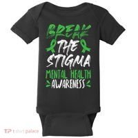Break The Stigma Green Mental Health Awareness Baby Bodysuit thumb 0