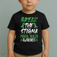 Break The Stigma Green Mental Health Awareness Toddler T-Shirt thumb 2