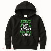 Break The Stigma Green Mental Health Awareness Kids Hoodie thumb 0