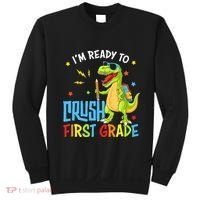 Back To School I'm Ready To Crush First Grade Dinosaur Sweatshirt thumb 0