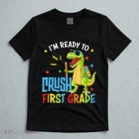 Back To School I'm Ready To Crush First Grade Dinosaur T-Shirt thumb 5