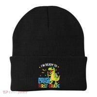 Back To School I'm Ready To Crush First Grade Dinosaur Beanie thumb 0